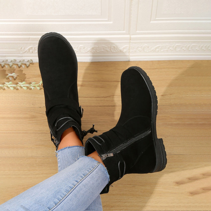 Levoire | Bottes Mi-Hautes Robustes À Boucle Pour Femmes