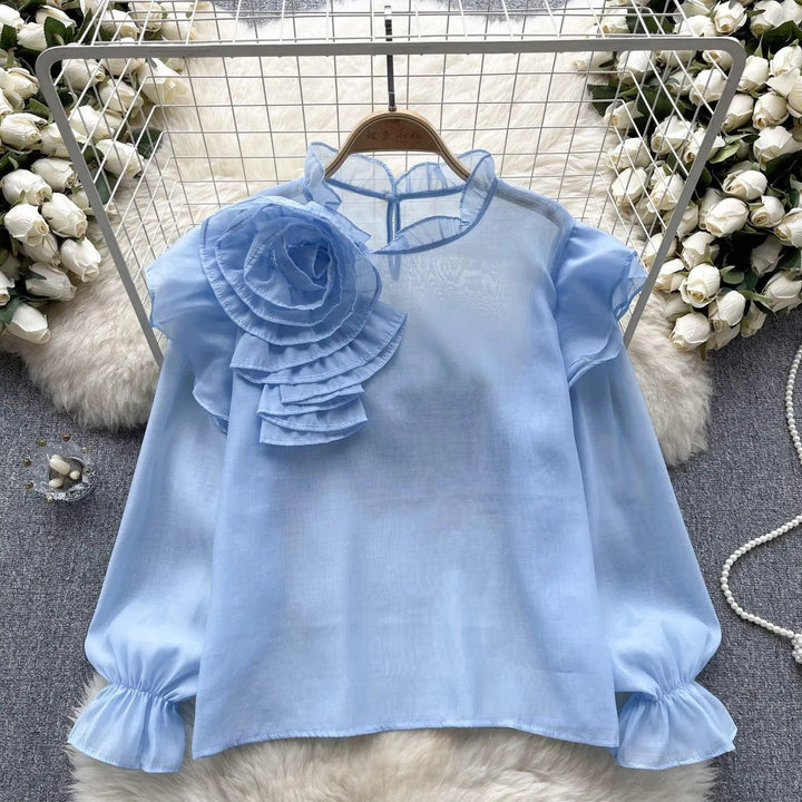 Levoire | Dolce Chiffon-blouse à manches bouffantes