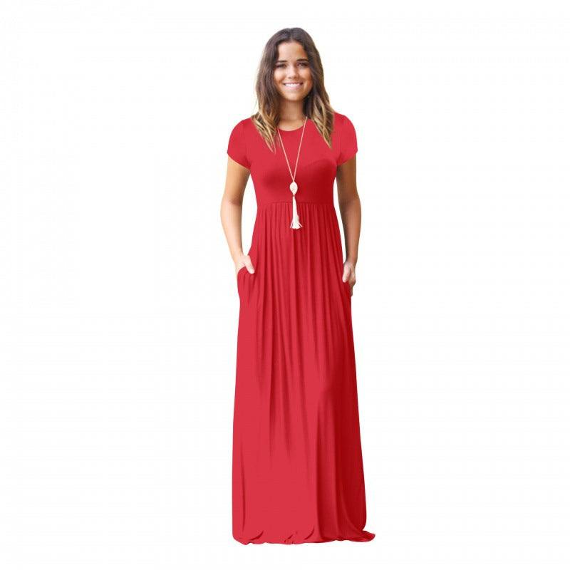 Robe maxi femme avec poches pratiques et coupe fluide à la mode Levoire