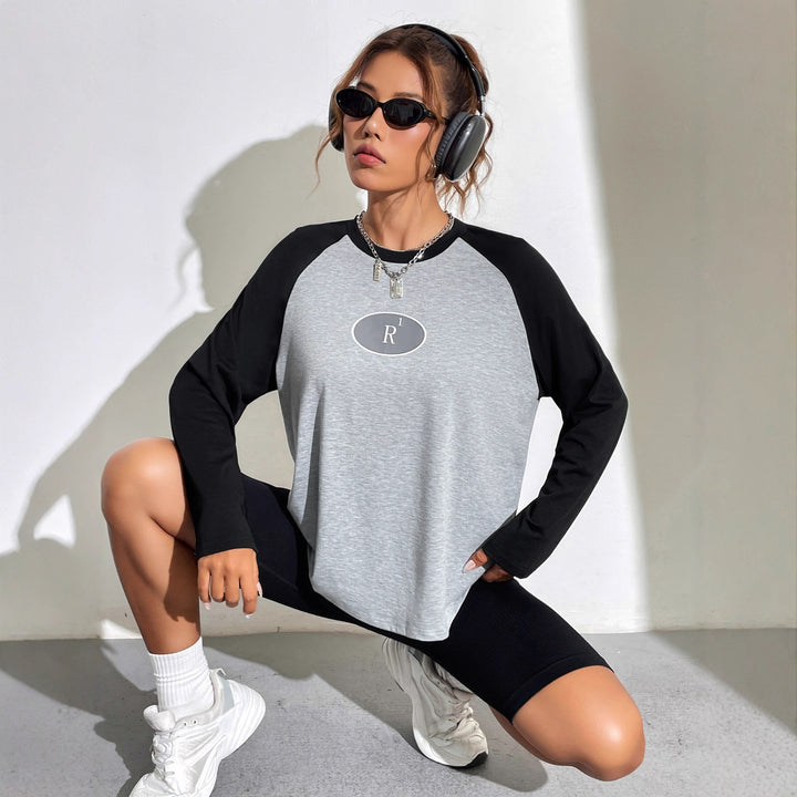 T-shirt Raglan Décontracté pour Femme avec Design Graphique Levoire