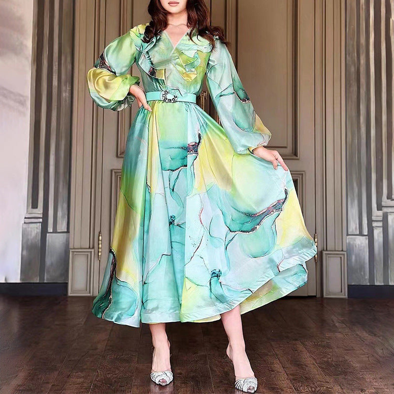 Levoire | Élégant Taille Plus Robe Pendelimekko émeraude