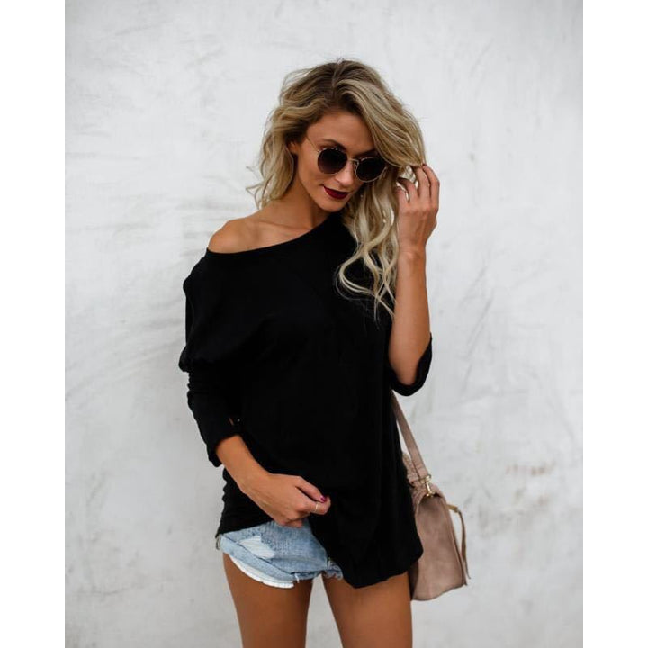 T-shirt femme oversize avec coupe asymétrique et design décontracté Levoire