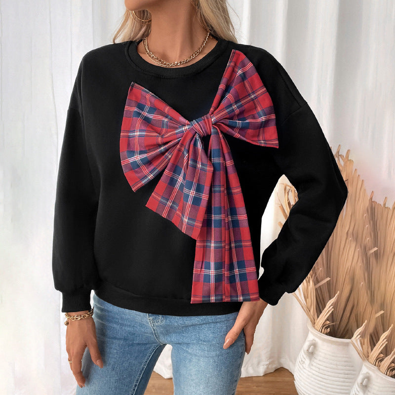 Sweat-shirt féminin à la mode avec design de nœud artistique Levoire