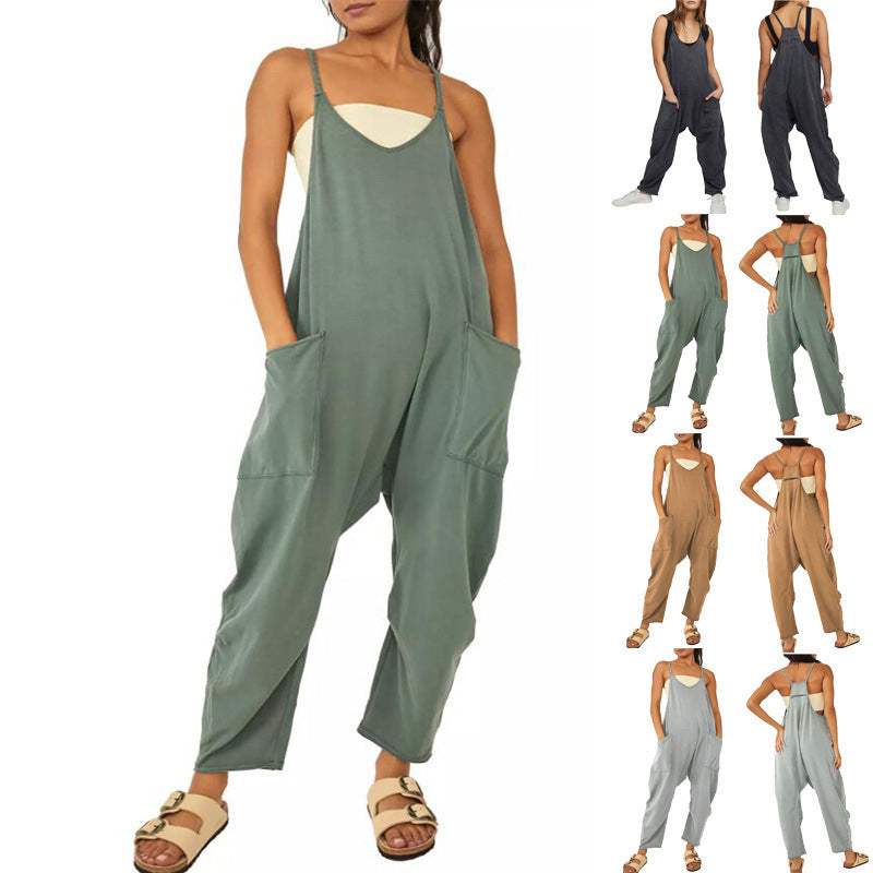 Levoire | Jumpsuit long sans manches avec fermeture éclair tendance
