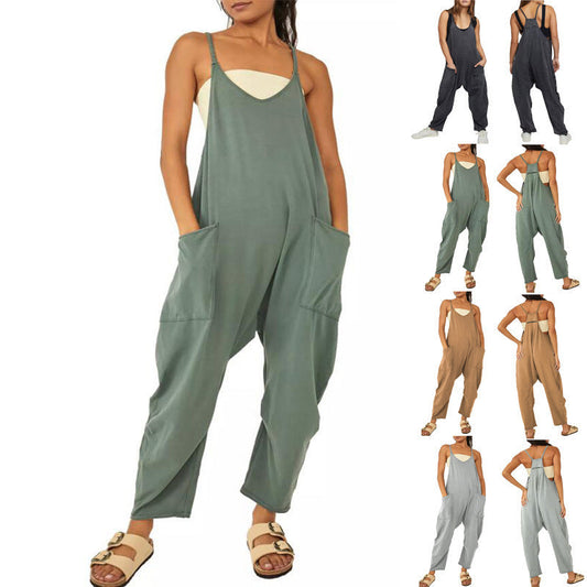 Levoire | Jumpsuit long sans manches avec fermeture éclair tendance