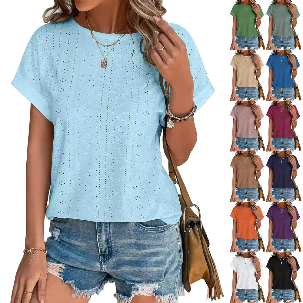 Levoire | T-shirt décontracté à col rond à manches courtes