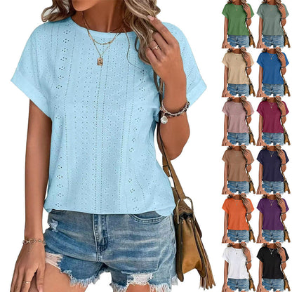 Levoire | T-shirt décontracté à col rond à manches courtes