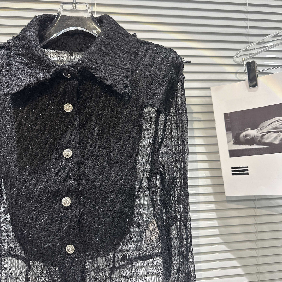 Levoire | Chemise Socialite Avec Détails En Dentelle Pour Une Tenue Élégante