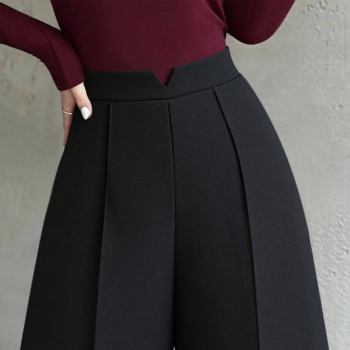 Pantalons palazzo taille haute pour femmes avec plis élégants Levoire