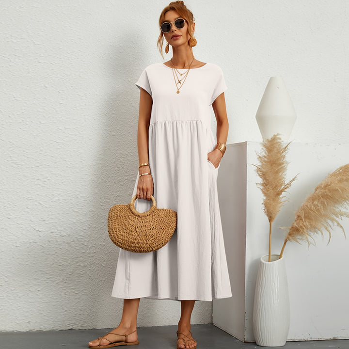 Robe maxi pour femmes avec une taille tendance et des poches latérales pratiques Levoire