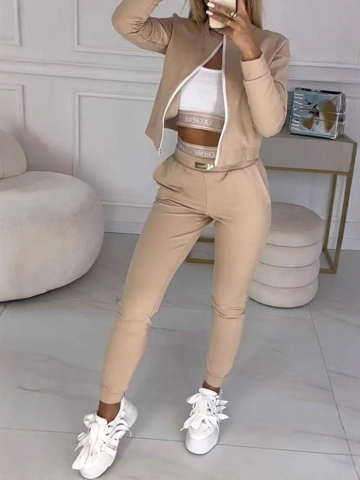 Ensemble de jogging pour femme avec fermeture éclair élégante et taille élastique Levoire