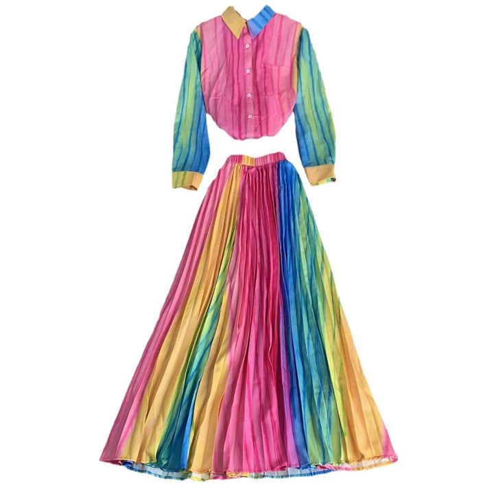 Levoire | Chemise à col montant, manches longues et jupe taille haute en deux parties