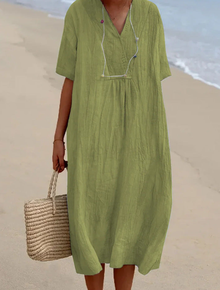 Levoire | Charme Estivale En Coton Et Lin Vert clair