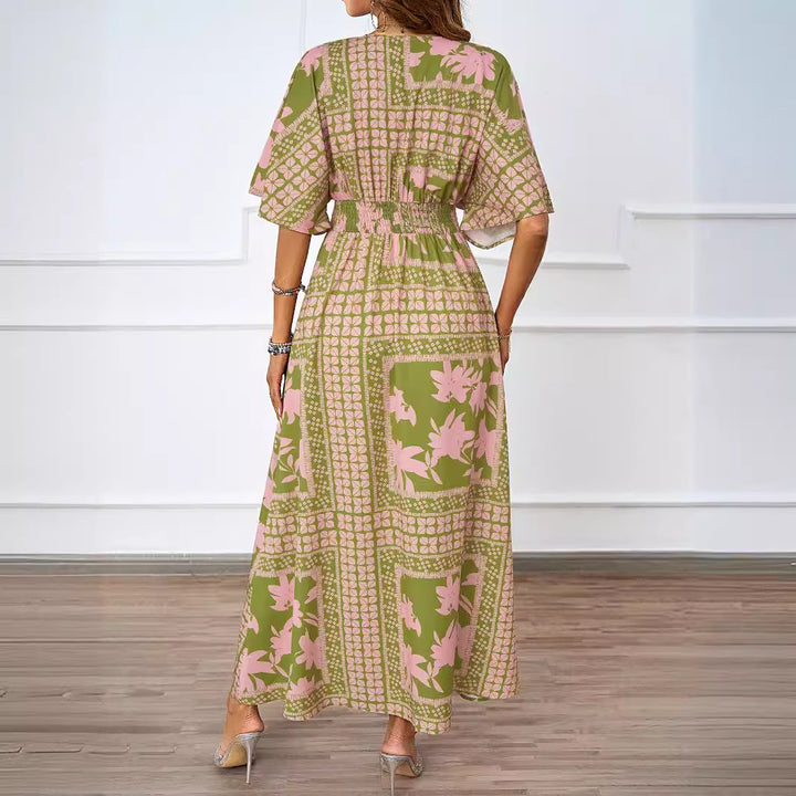 Robe Maxi Élégante pour Femmes avec Décolleté en V Profond et Fente Latérale Levoire