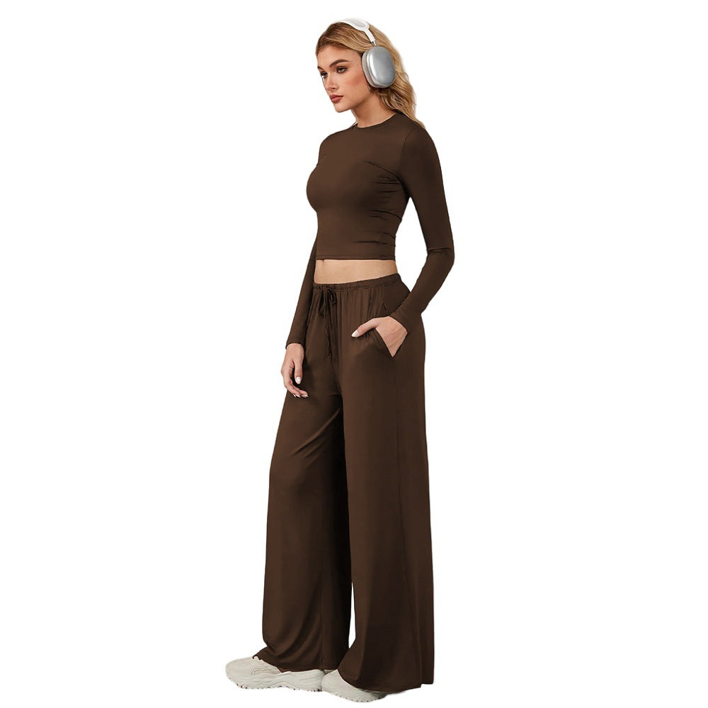 Pantalon de survêtement décontracté pour femmes avec coupe ample et taille élastique Levoire