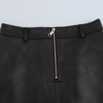 Levoire | Jupe midi en simili cuir légère tendance