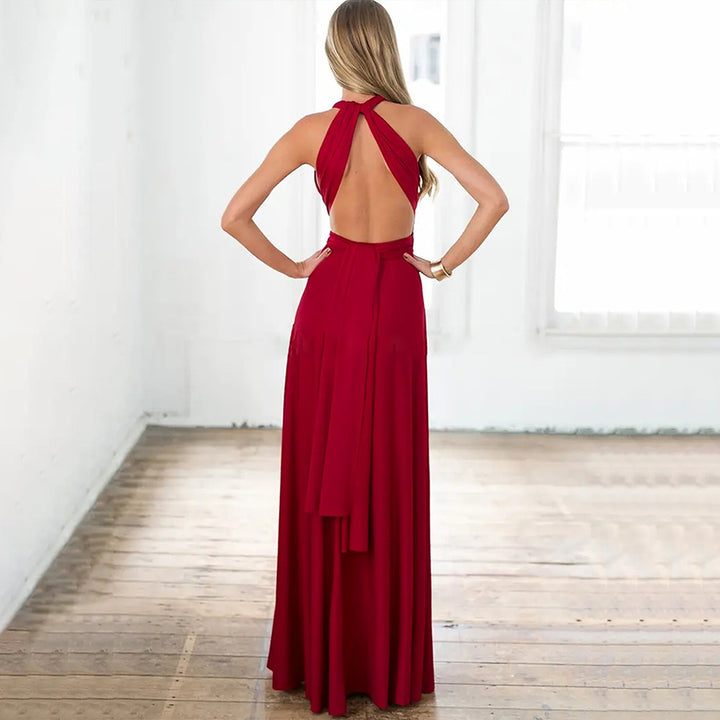 Robe maxi femme avec un design élégant enroulé et une coupe ajustée Levoire