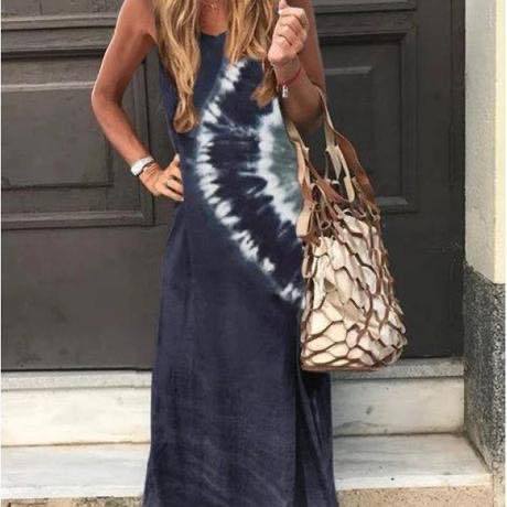 Robe maxi femme avec un design tie-dye moderne et une coupe décontractée Levoire