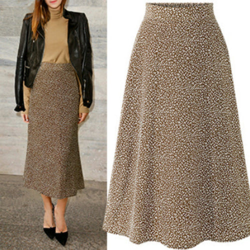 Jupe midi pour femmes avec une coupe élégante en A et un design à pois à la mode Levoire
