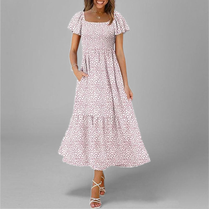 Robe maxi pour femmes avec un décolleté carré élégant et des manches volumineuses Levoire