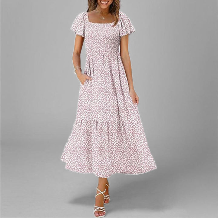Robe maxi pour femmes avec un décolleté carré élégant et des manches volumineuses Levoire