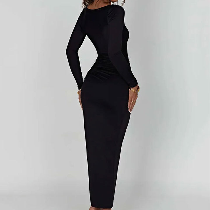 Robe maxi femme avec fronces et silhouette flatteuse Levoire