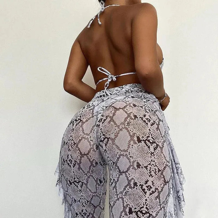 Levoire | Robe de plage en maille avec motif serpent