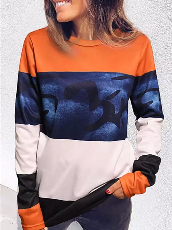 Levoire | Brun clair Col rond Sweatshirt à manches longues Orange