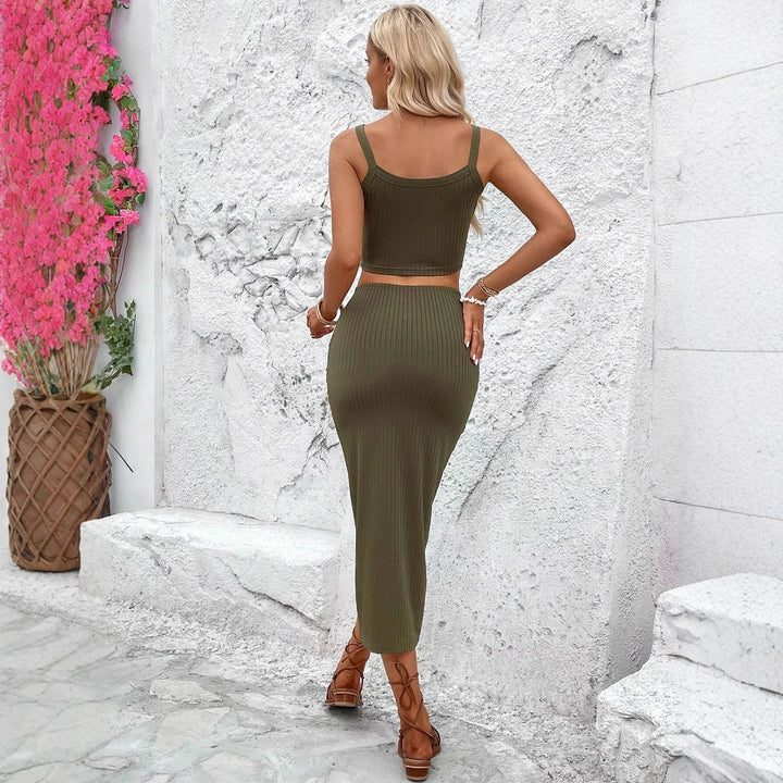 Ensemble femme de top court et jupe portefeuille avec design noué Levoire