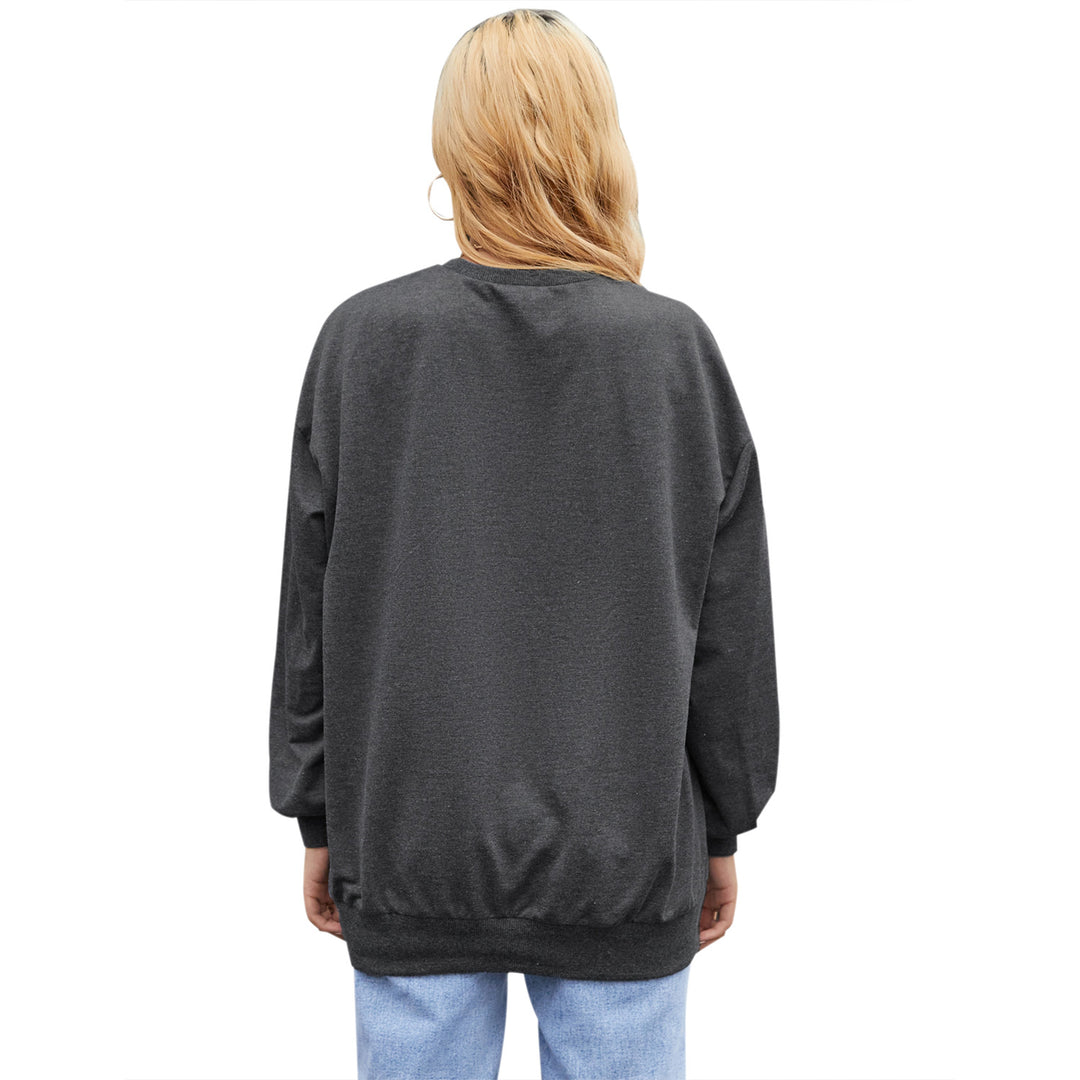 Sweatshirt décontracté pour femmes avec un élégant col rond et une écriture décorative Levoire