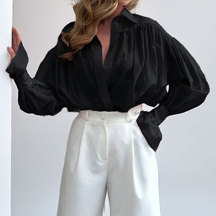 Blouse Élégante pour Femme avec Coupe Ample et Manches en Forme de Ballon Levoire