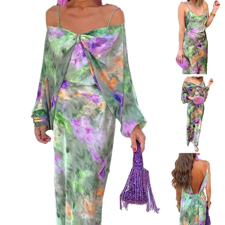 Robe Maxi Élégante pour Femmes avec Couper Joueur et Manches Transparentes Levoire