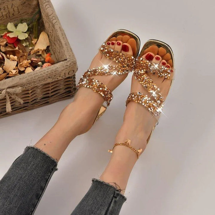 Levoire | Sandales avec talons et paillettes