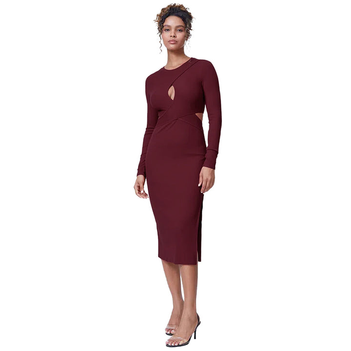 Robe midi élégante pour femmes avec des détails découpés moulants Levoire