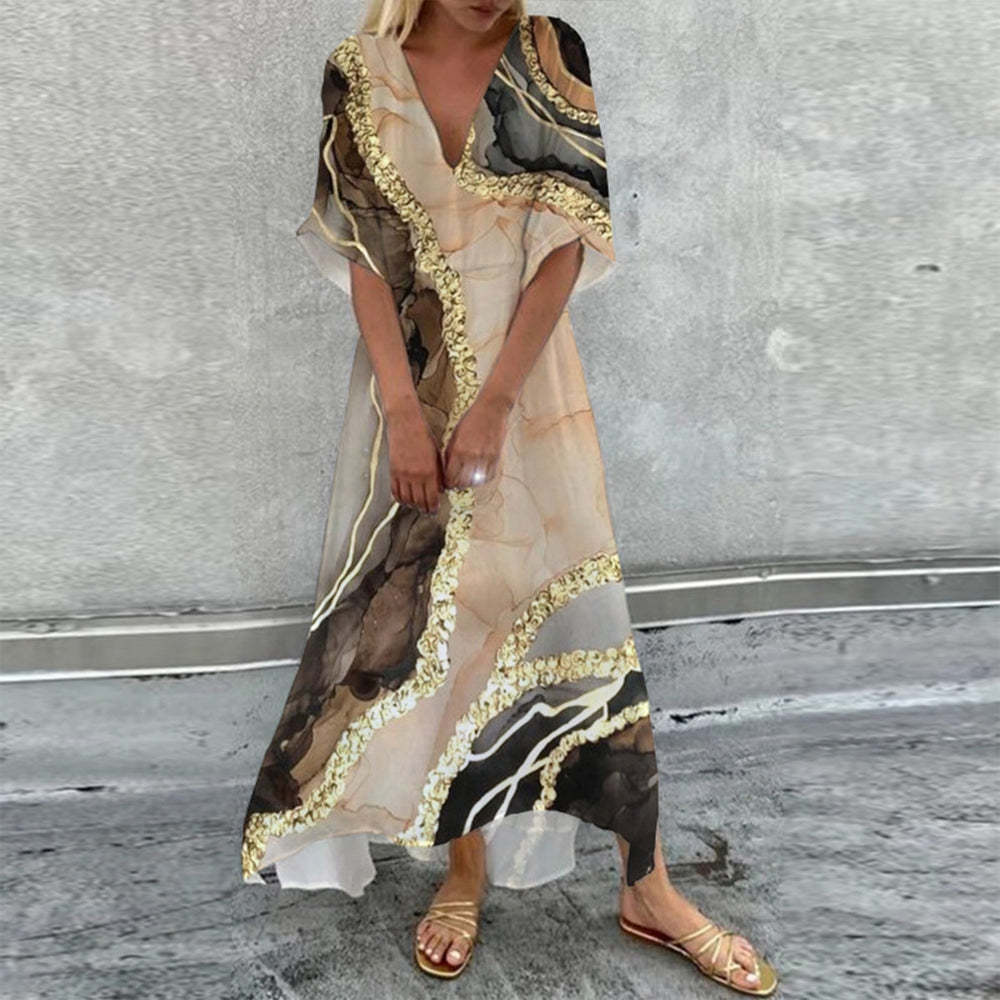 Levoire | Trendik Imprimé V-encolure Mini Robe