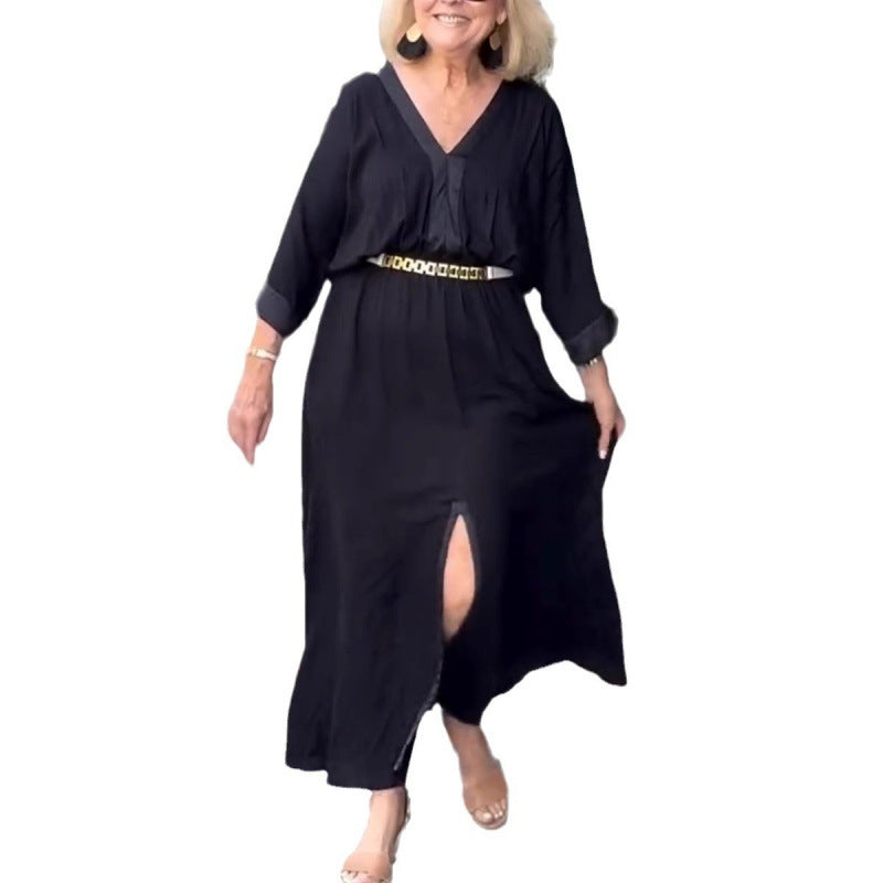 Levoire | Rento V-découpe fente Robe unie