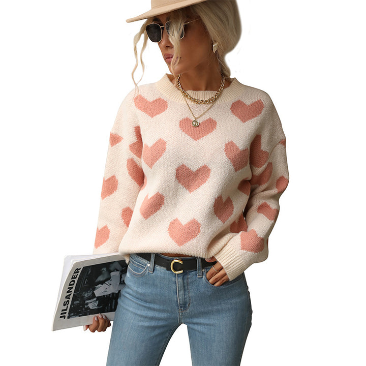 Pull femme avec motif cœur et coupe décontractée Levoire