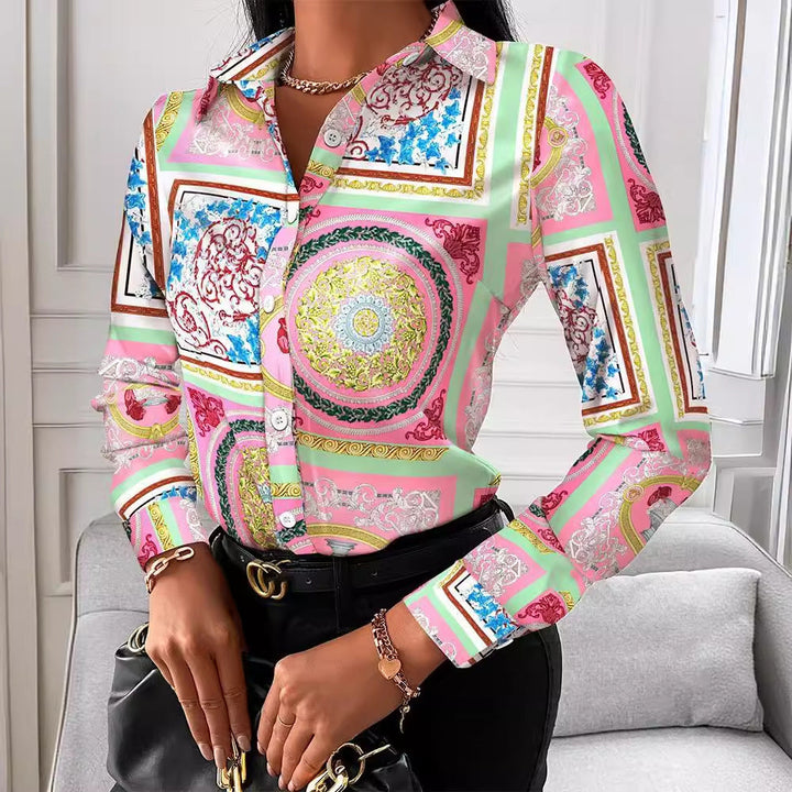Levoire | Élégante chemise à manches longues imprimée printemps-automne