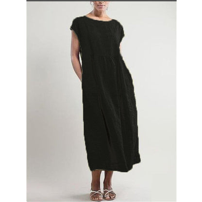 Levoire | Style de rue dramatique Grande Fille Robe Noir