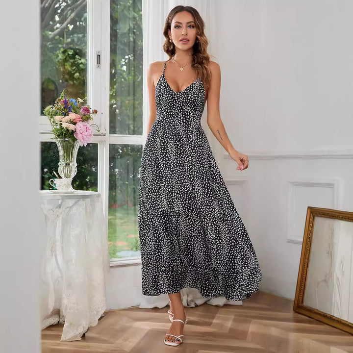 Robe maxi pour femmes avec des bretelles spaghetti et une coupe fluide Levoire
