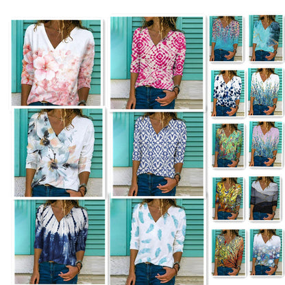 Levoire | T-shirt V neck élégant imprimé