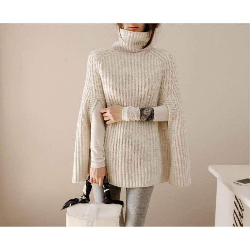 Pull femme avec col roulé et ceinture Levoire