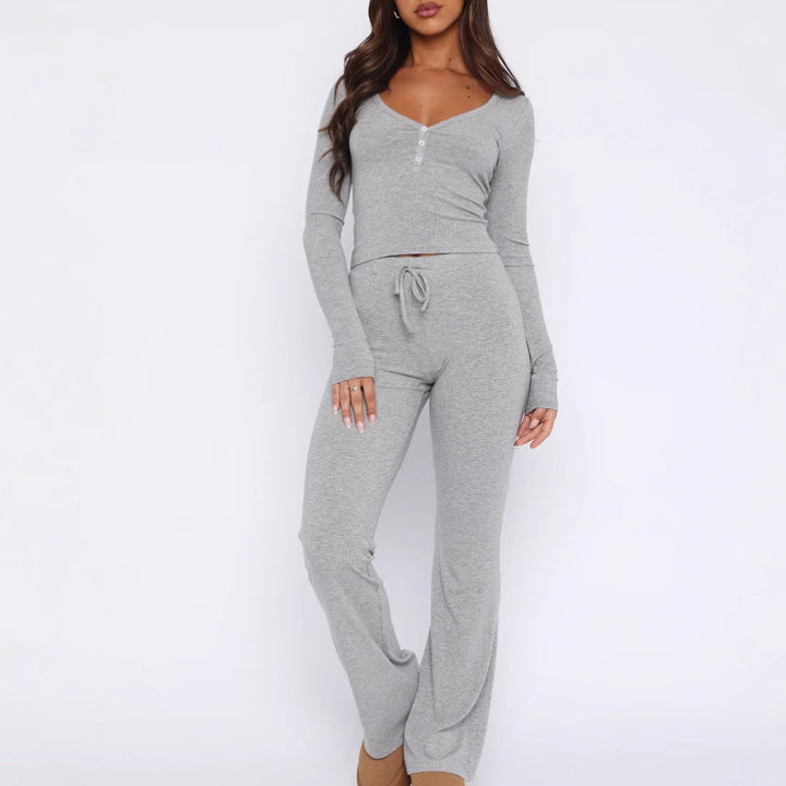 Levoire | Top confortable Pantalons longs Ensemble en deux pièces en soie