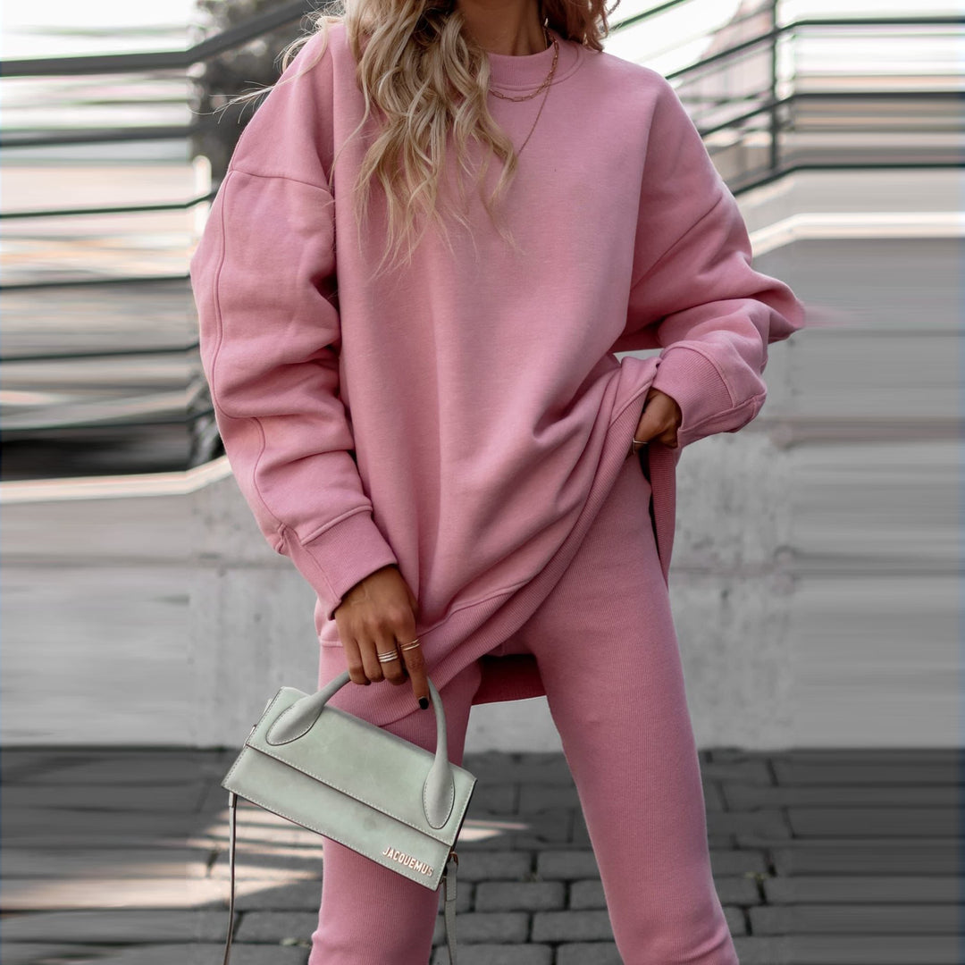 Sweatshirt décontracté pour femmes avec épaules tombantes et doublure douce Levoire