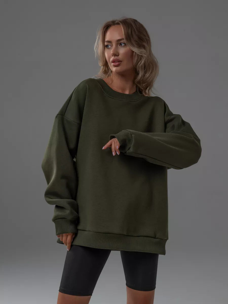 Levoire | Haut en tricot ample à col rond Olive vert