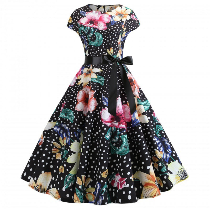 Robe swing femme avec motif floral et coupe élégante Levoire