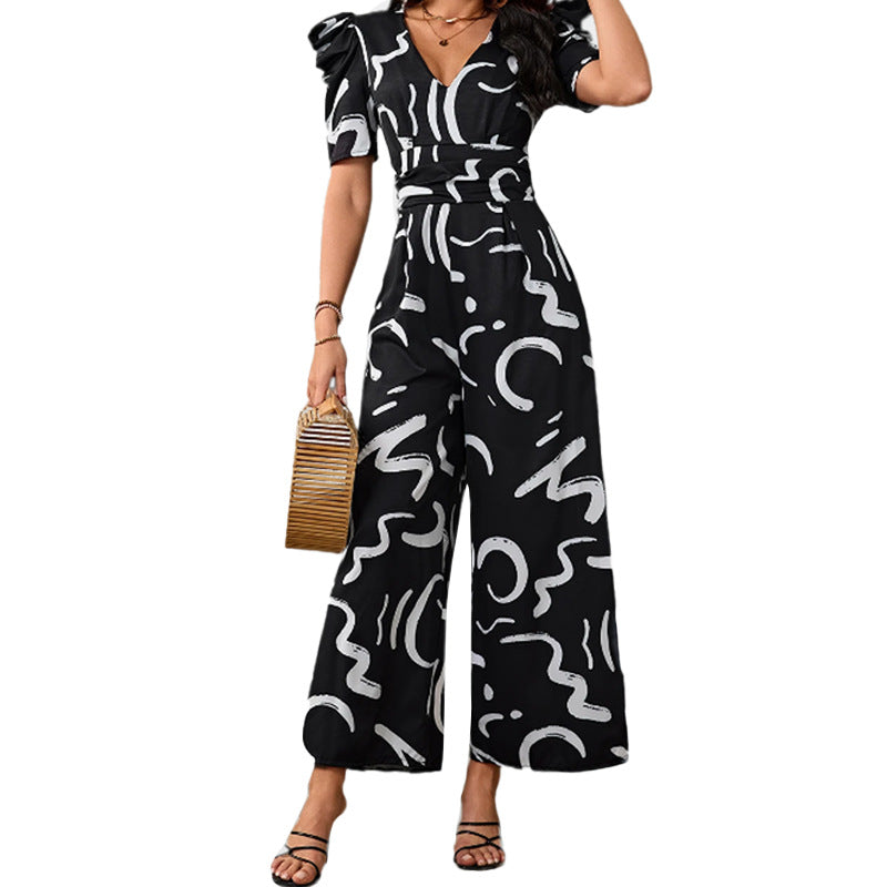 Femmes élégant combinaison avec motif graphique stylé Levoire