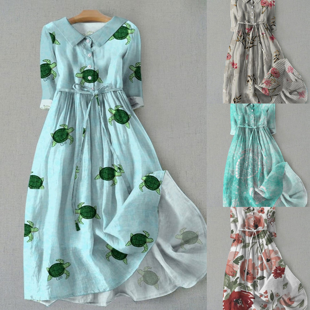 Levoire | Robe chemise midi imprimée élégante à un bouton