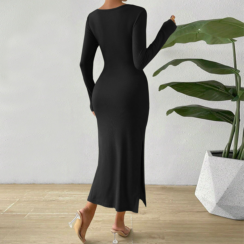 Robe midi pour femme avec des détails de volants complexes et des découpes sexy Levoire