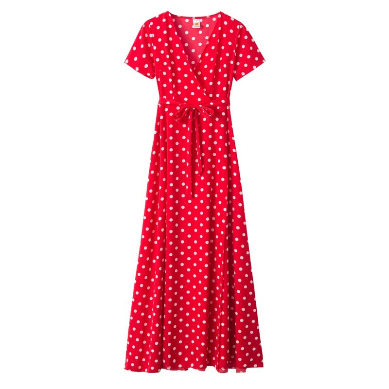 Robe maxi femme avec design floral enroulé et taille élégante Levoire
